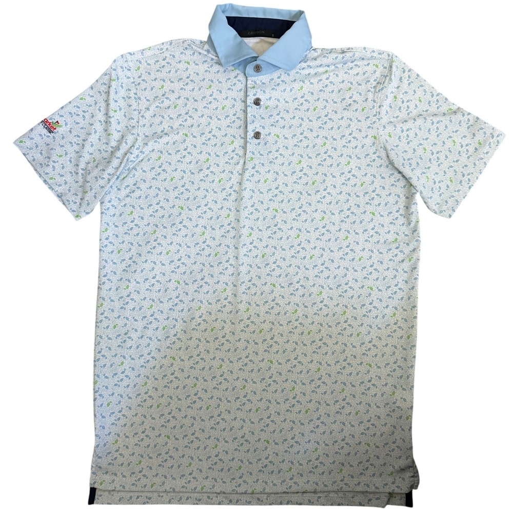 GREYSON‎ Leaf Print Performance Golf Polo Shirt Size S